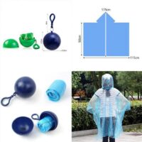 Poncho Ball: 6 cm x 6.5 cm x 6.5 cm Poncho: 115 cm x 90 cm