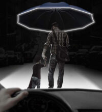 High Visibility Umbrella with Torch